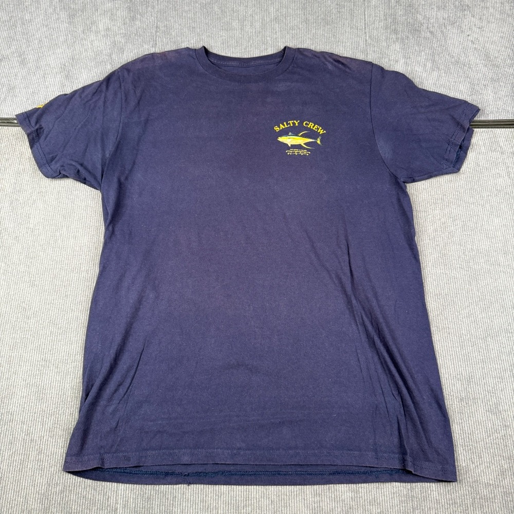 Salty Crew Ahi Mount T Shirt Mens L Navy Heather Fishing Graphic Tee